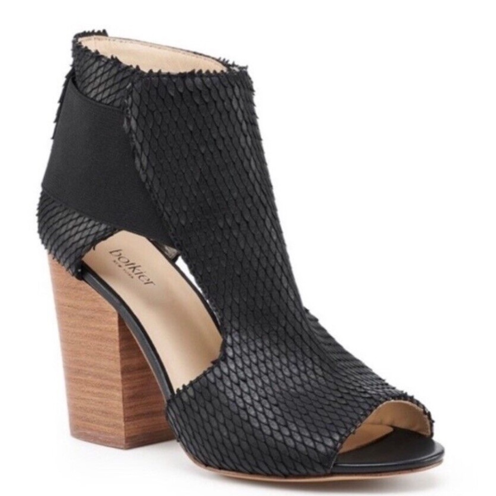 Botkier Maddy Black Peep Tor Ankle Bootie